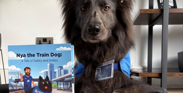 Photo of Nya the Train Dog: A Tale of Safety and Smiles
