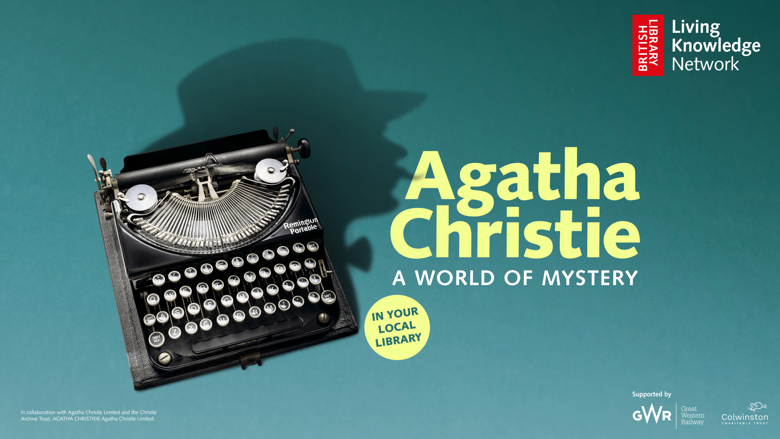 Agatha Christie poster featuring typewriter